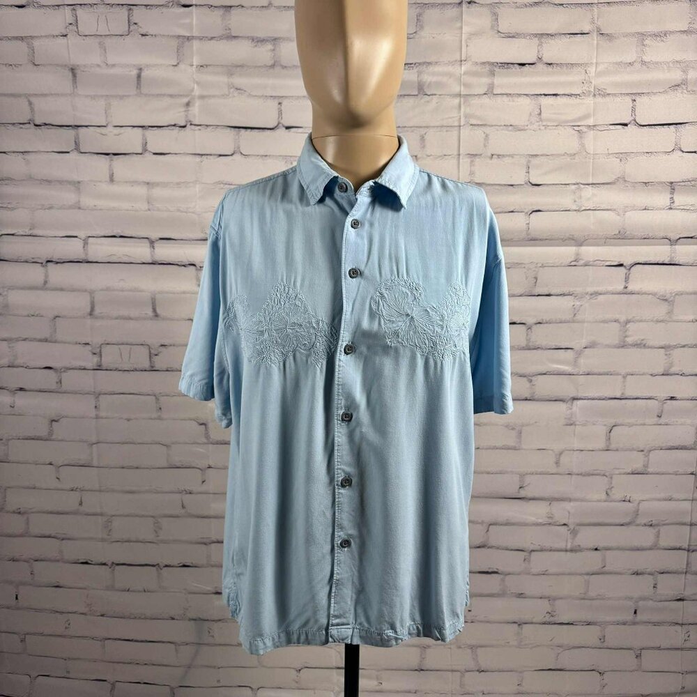 Ocean Pacific Born to Make Waves Men’s Embroidered Button-Up Shirt – Size L